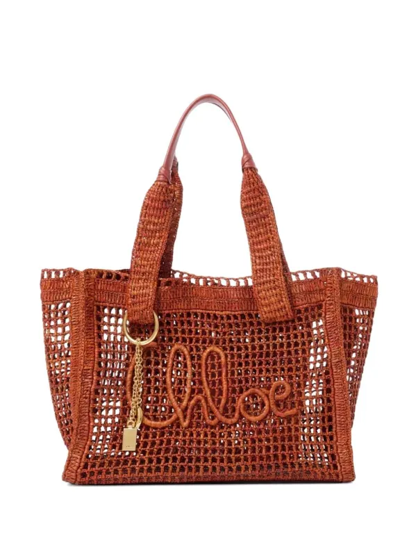 Summer Banana East-West Tote Bag In Raffia made by Chloe