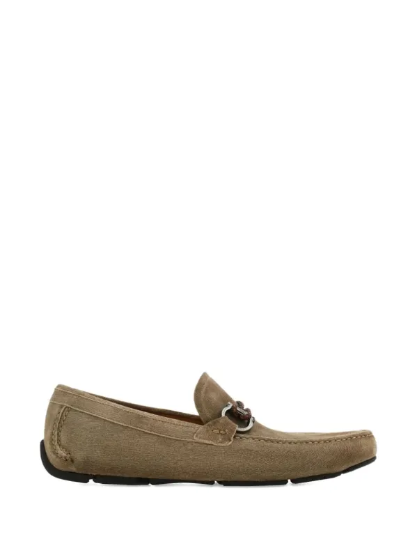 Suede Driver Loafers With Braided Leather Lace made by Salvatore Ferragamo