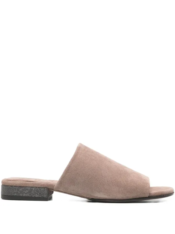 Suede Mules With Monili made by Brunello Cucinelli