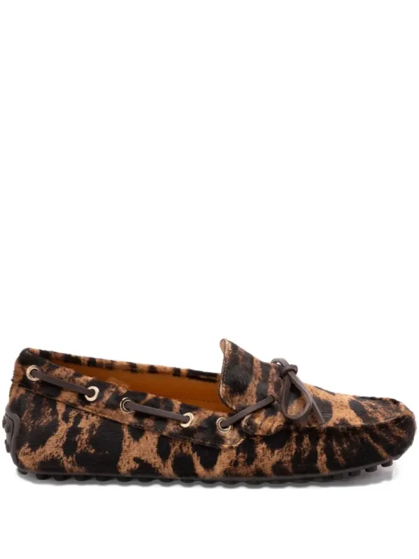 Leopard-Print Calf Hair Loafers made by Tod's