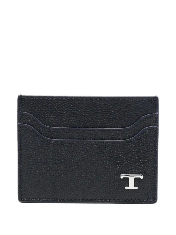 Grained Leather Cardholder With Metal T Timeless Logo made by Tod's