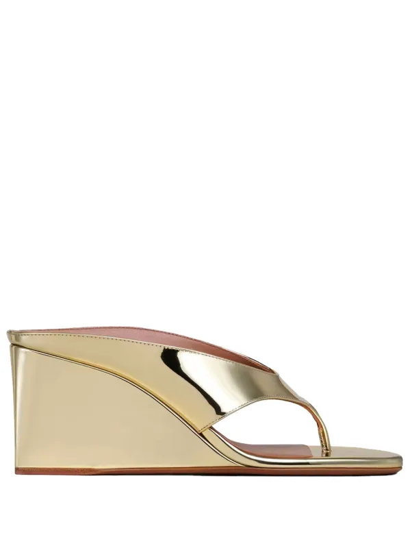 Cube Thong Mule In Mirror Fabric made by Alaia
