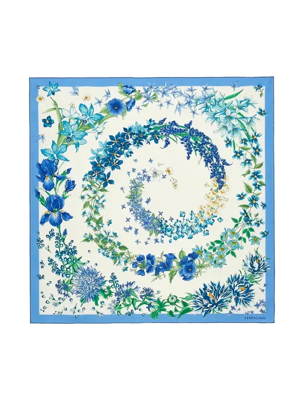 Fo Primavera Spring-Print Silk Scarf made by Salvatore Ferragamo