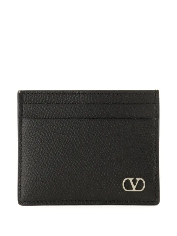 Vlogo Signature Garnet Calfskin Card Holder made by Valentino Garavani