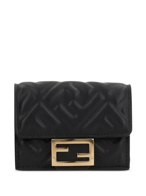 Nappa Leather Baguette Micro Trifold Wallet made by Fendi
