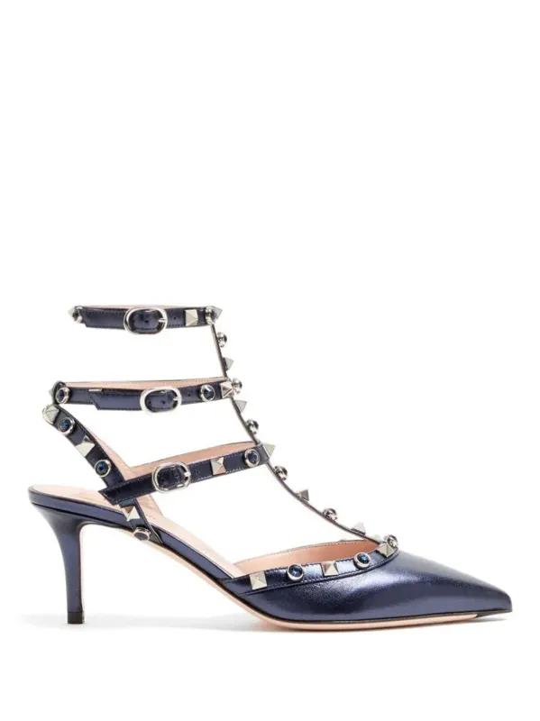 Rockstud 65 Pumps In Laminated Nappa Leather With Cabochon made by Valentino Garavani