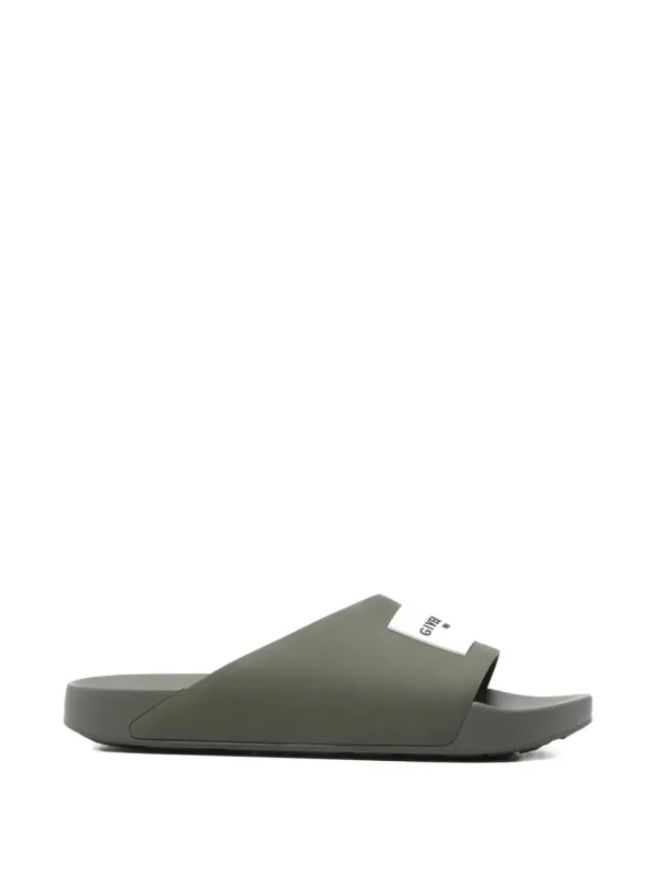 Label Slide Flat Mules In Rubber made by Givenchy