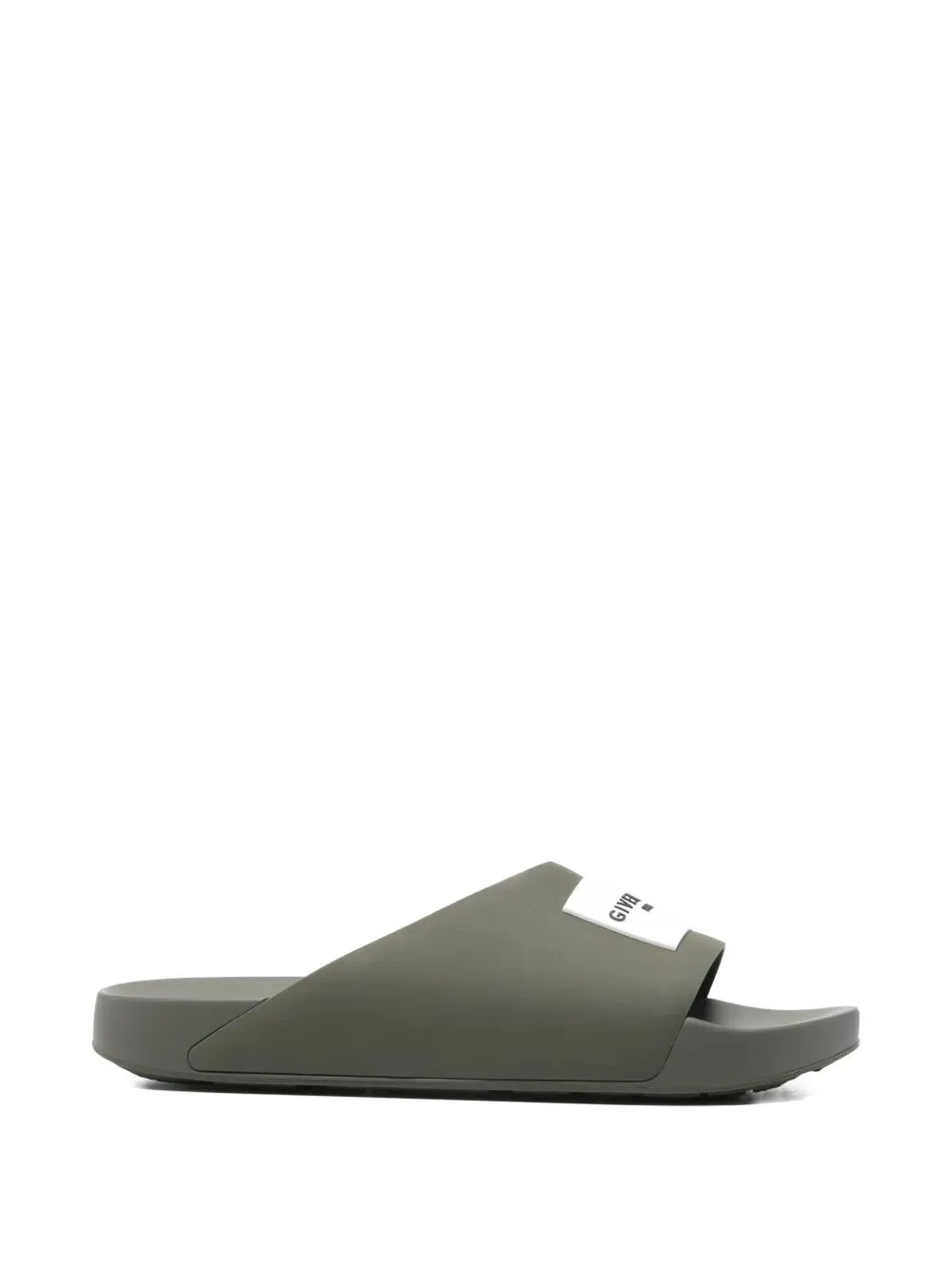 Label Slide Flat Mules In Rubber sold by Wanan Luxury
