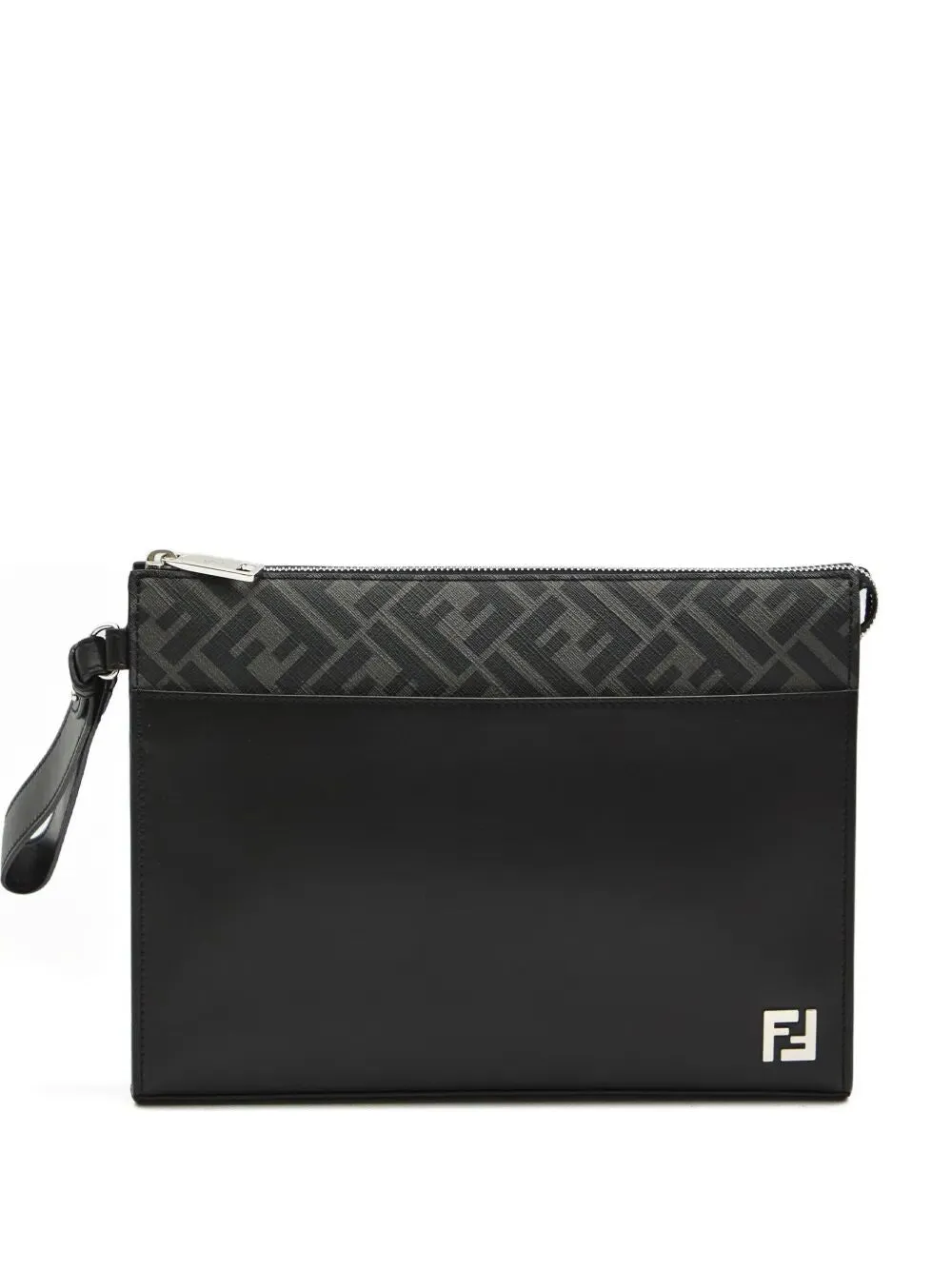 Leather And Canvas Ff Squared Clutch sold by Wanan Luxury