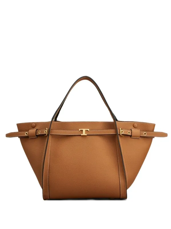 Small Leather Shopping Bag With T Timeless Accessory made by Tod's