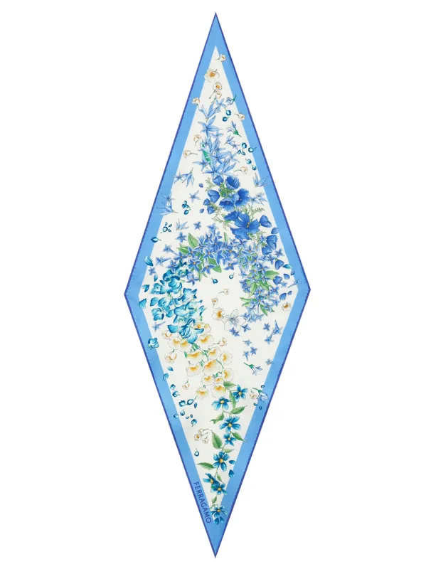 Primavera Print Diamond Scarf made by Salvatore Ferragamo