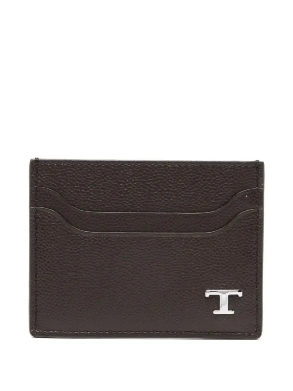 Grained Leather Cardholder With Metal T Timeless Logo made by Tod's