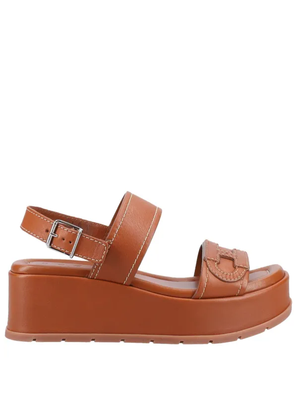 H703 Leather Platform Sandals made by Hogan
