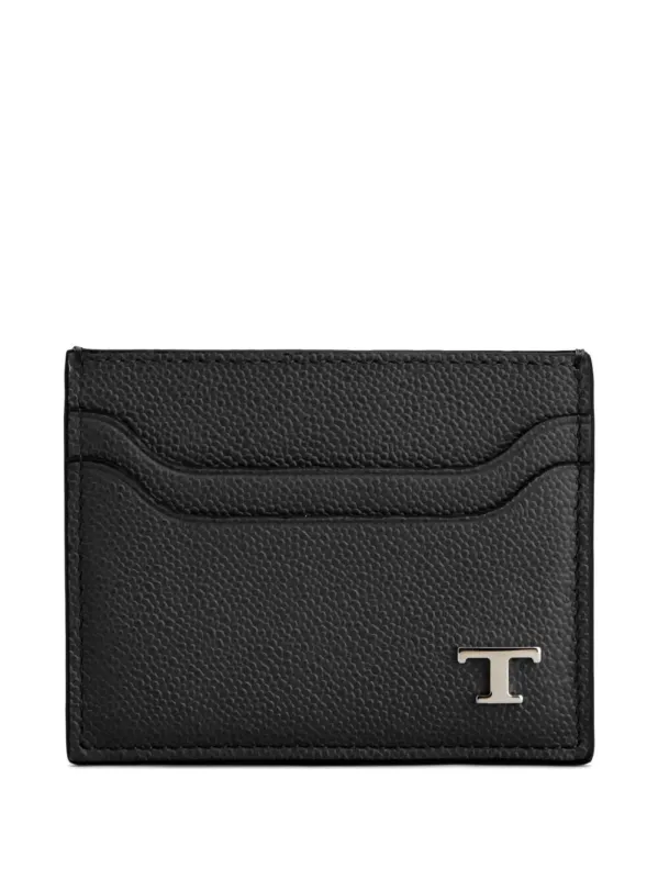 Grained Leather Cardholder With Metal T Timeless Logo made by Tod's