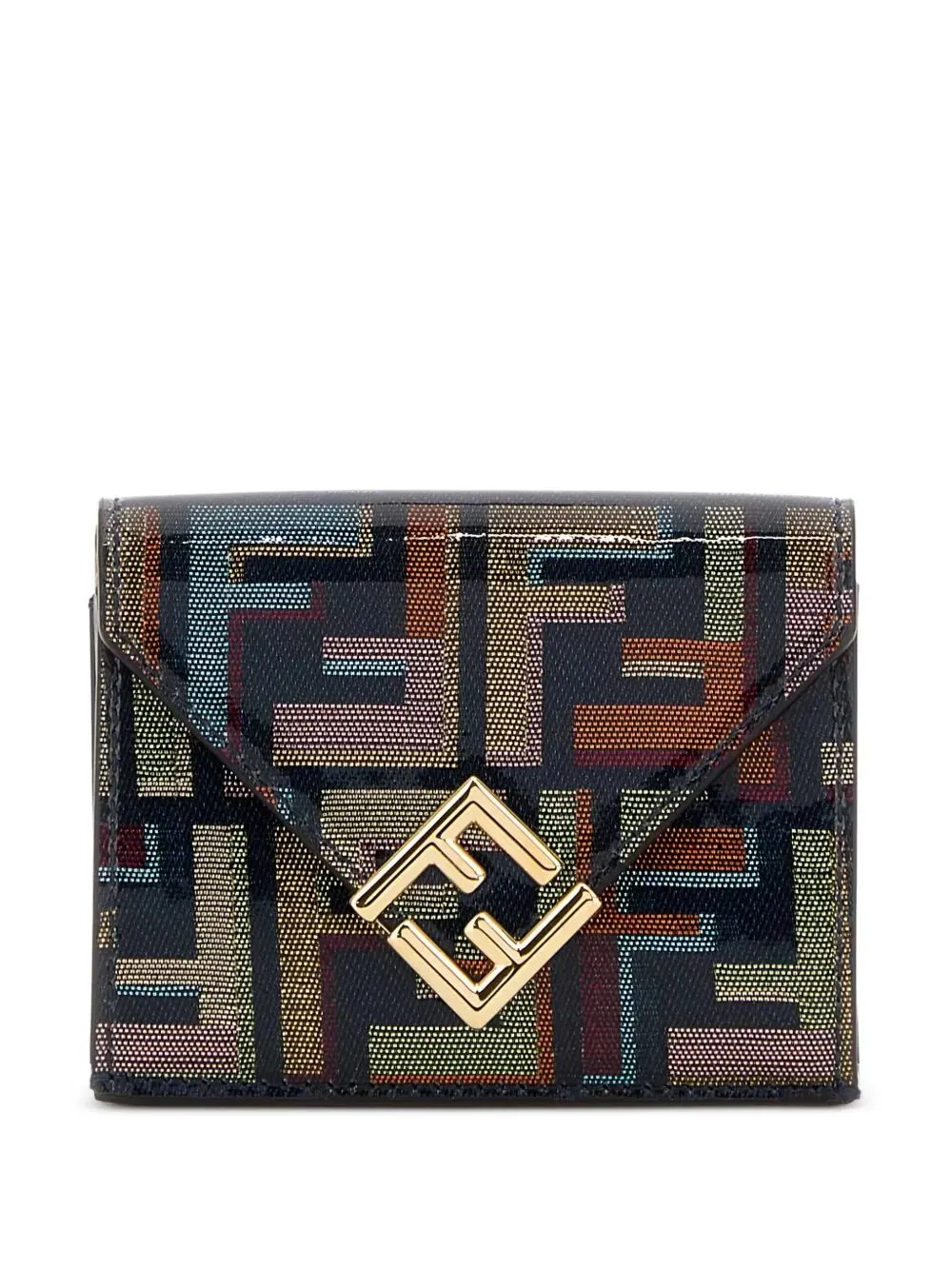 Ff Diamonds Multicolour Glazed Ff Fabric Wallet sold by Wanan Luxury