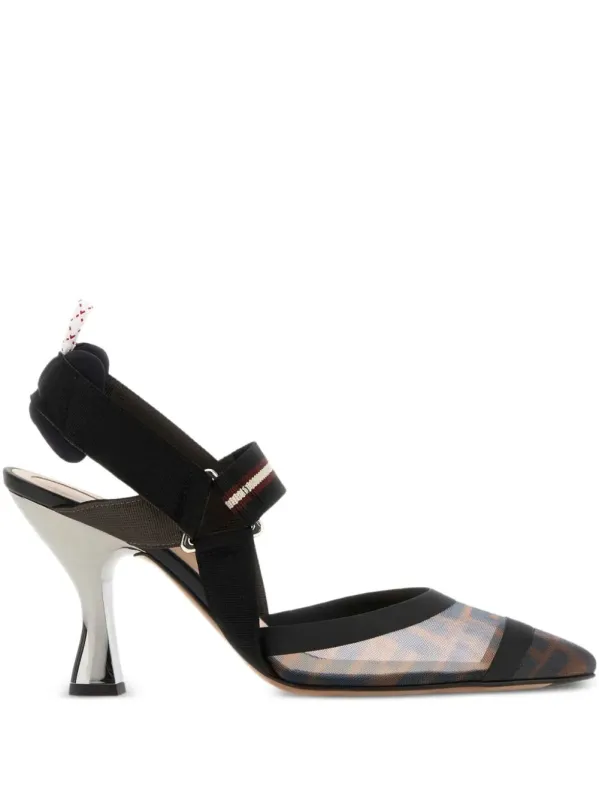 Colibri High Heel Slingback In Multicolor Technical Mesh made by Fendi