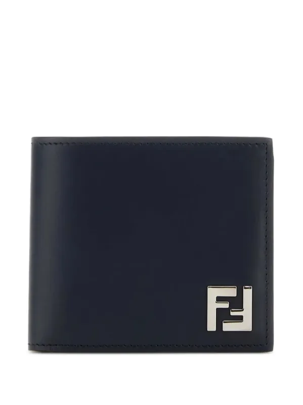 Squared Ff Leather And Ff Canvas Compact Bi-Fold Wallet made by Fendi