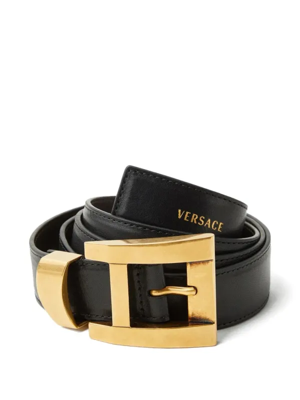 Leather Belt With Versace Logo Lettering made by Versace