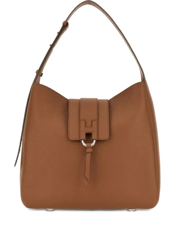 Hogan Trend Hammered Leather Hobo Shoulder Bag made by Hogan
