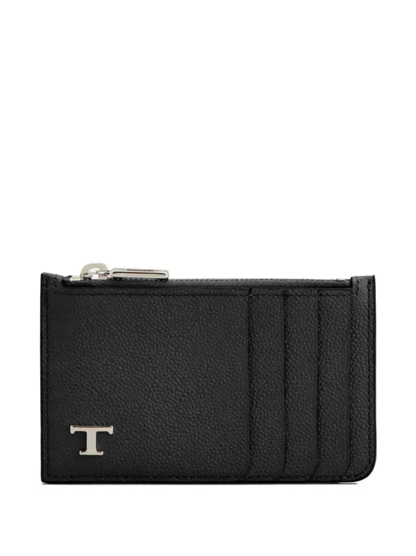 Leather Card Holder With Zip made by Tod's