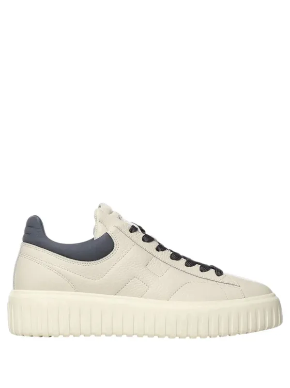 H-Stripes Grained Leather Sneakers made by Hogan