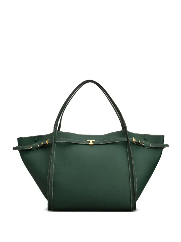 Medium Leather Shopping Bag With T Timeless Strap made by Tod's