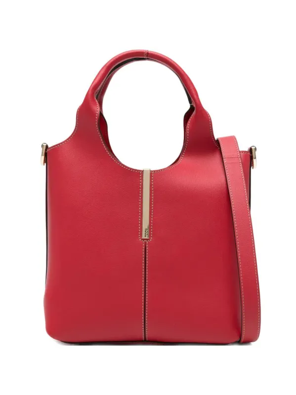 Leather Mini Tote Bag With Branded Metal Bar Accessory made by Tod's