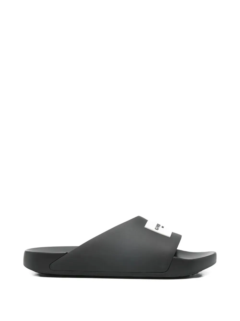 Label Slide Flat Mules In Rubber sold by Wanan Luxury