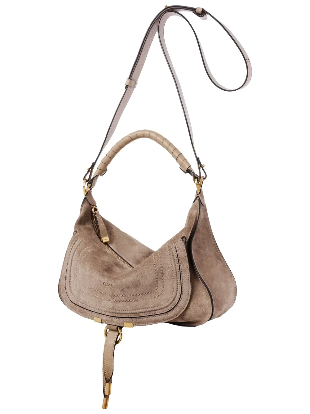 Small Marcie Shoulder Bag In Suede Leather sold by Wanan Luxury product image thumbnail 4
