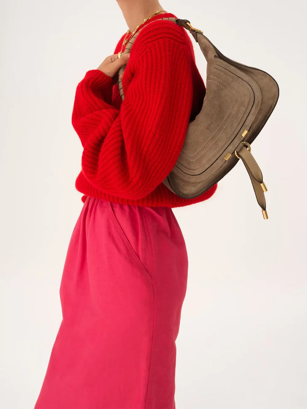 Small Marcie Shoulder Bag In Suede Leather sold by Wanan Luxury product image thumbnail 2