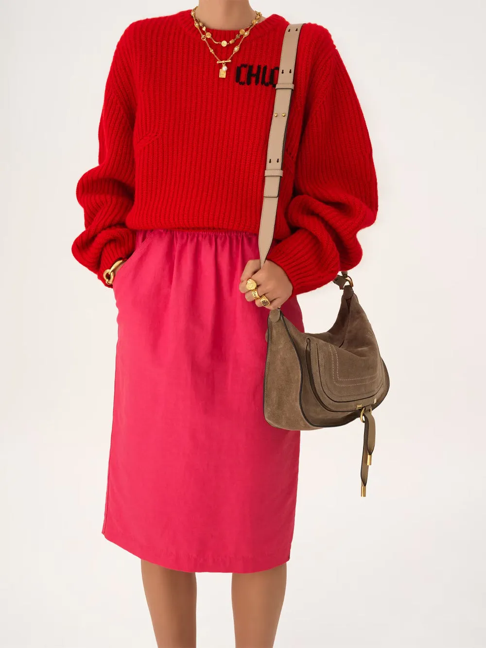 Small Marcie Shoulder Bag In Suede Leather sold by Wanan Luxury product image thumbnail 3