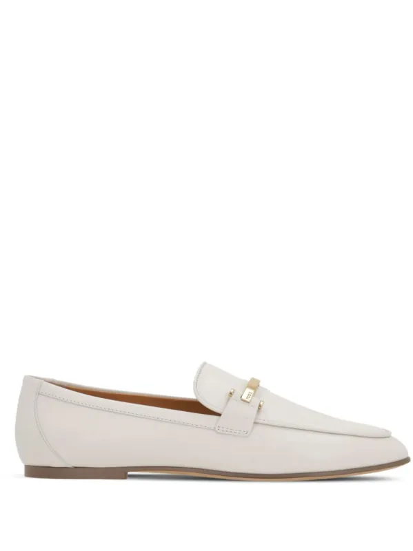 Branded Metal Bar Leather Loafers made by Tod's