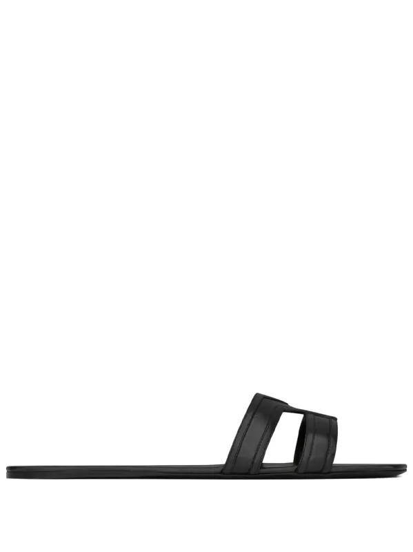 Mabrouka Smooth Leather Slides made by Yves Saint Laurent