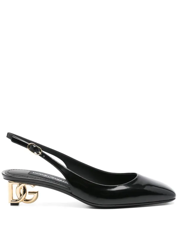 Logo-Heel Patent Leather Slingback Pumps made by Dolce & Gabanna