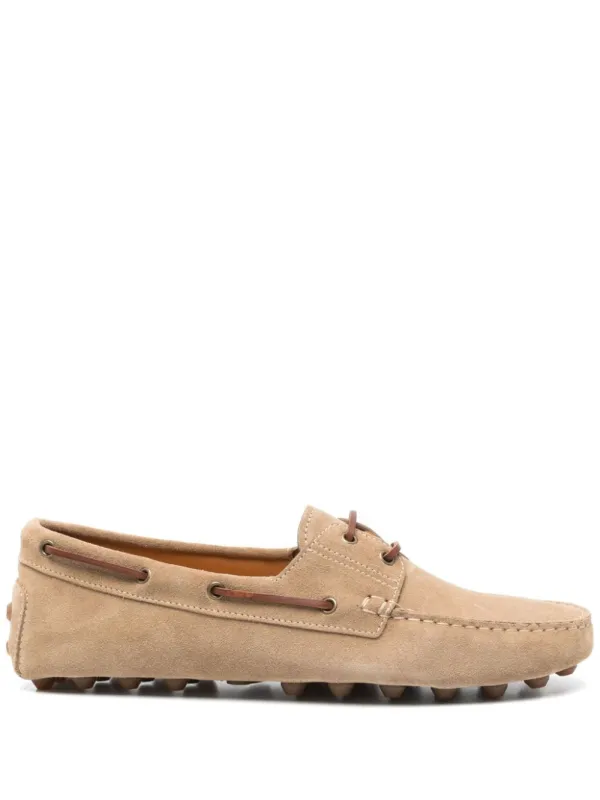 Suede Gommino Bubble Lace-Up Boat Loafers made by Tod's