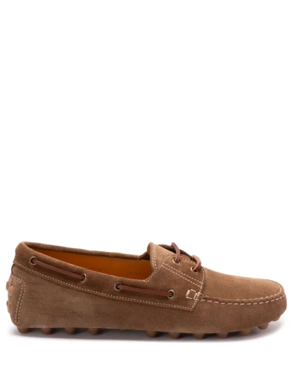 Suede Gommino Bubble Lace-Up Boat Loafers made by Tod's