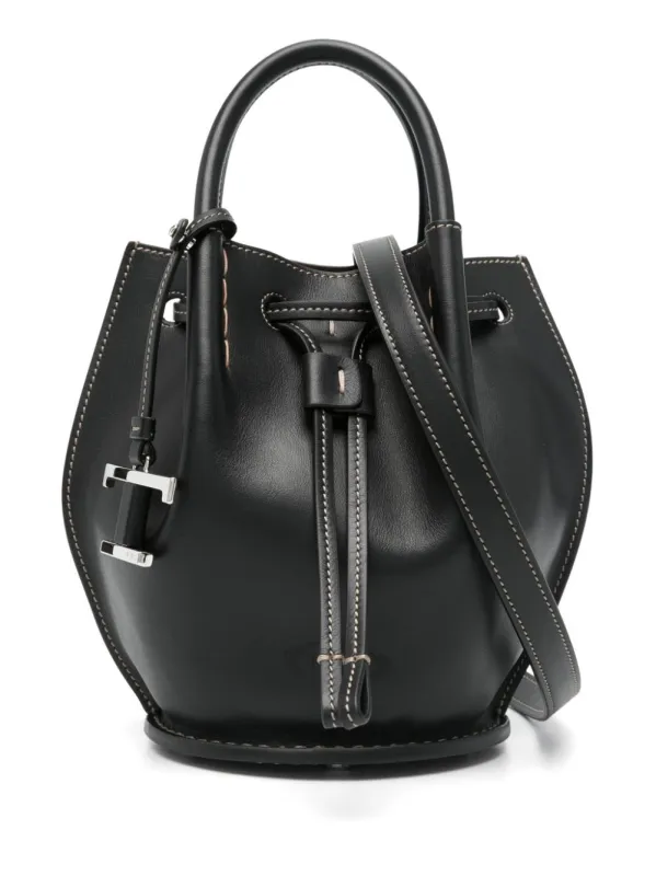 Logo-Charm Leather Mini Bucket Bag made by Tod's