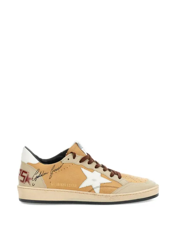 Ball Star Nabuk Leather Sneakers With White Leather Star And Heel Tab made by Golden Goose