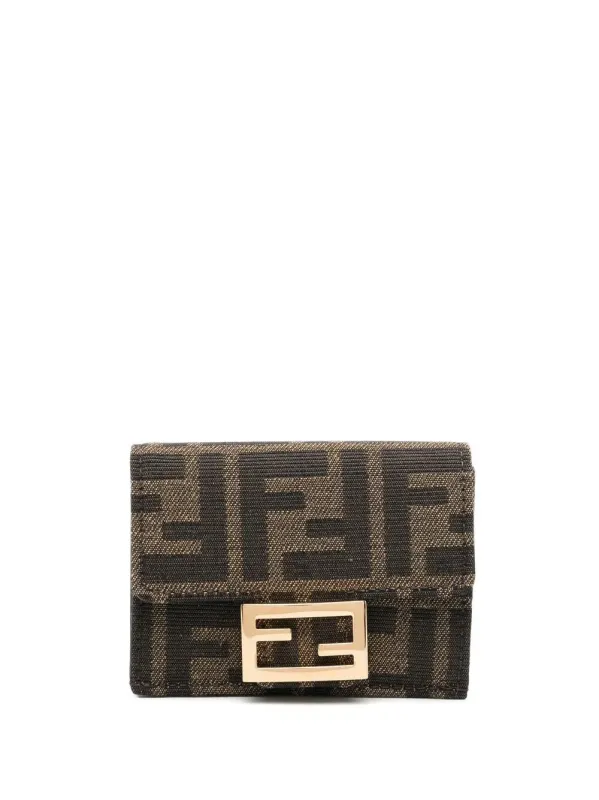 Baguette Micro Trifold Jacquard Ff Fabric Wallet made by Fendi