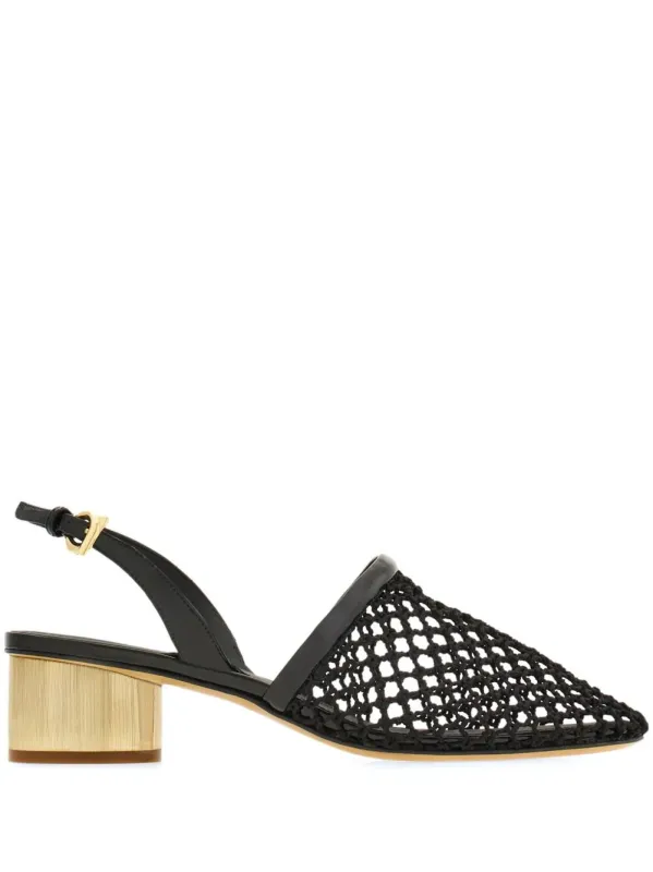 Kay 40 Mesh And Leather Slingback made by Salvatore Ferragamo
