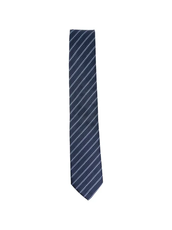 Pure Silk Tie With Diagonal Jacquard Stripes made by Giorgio Armani
