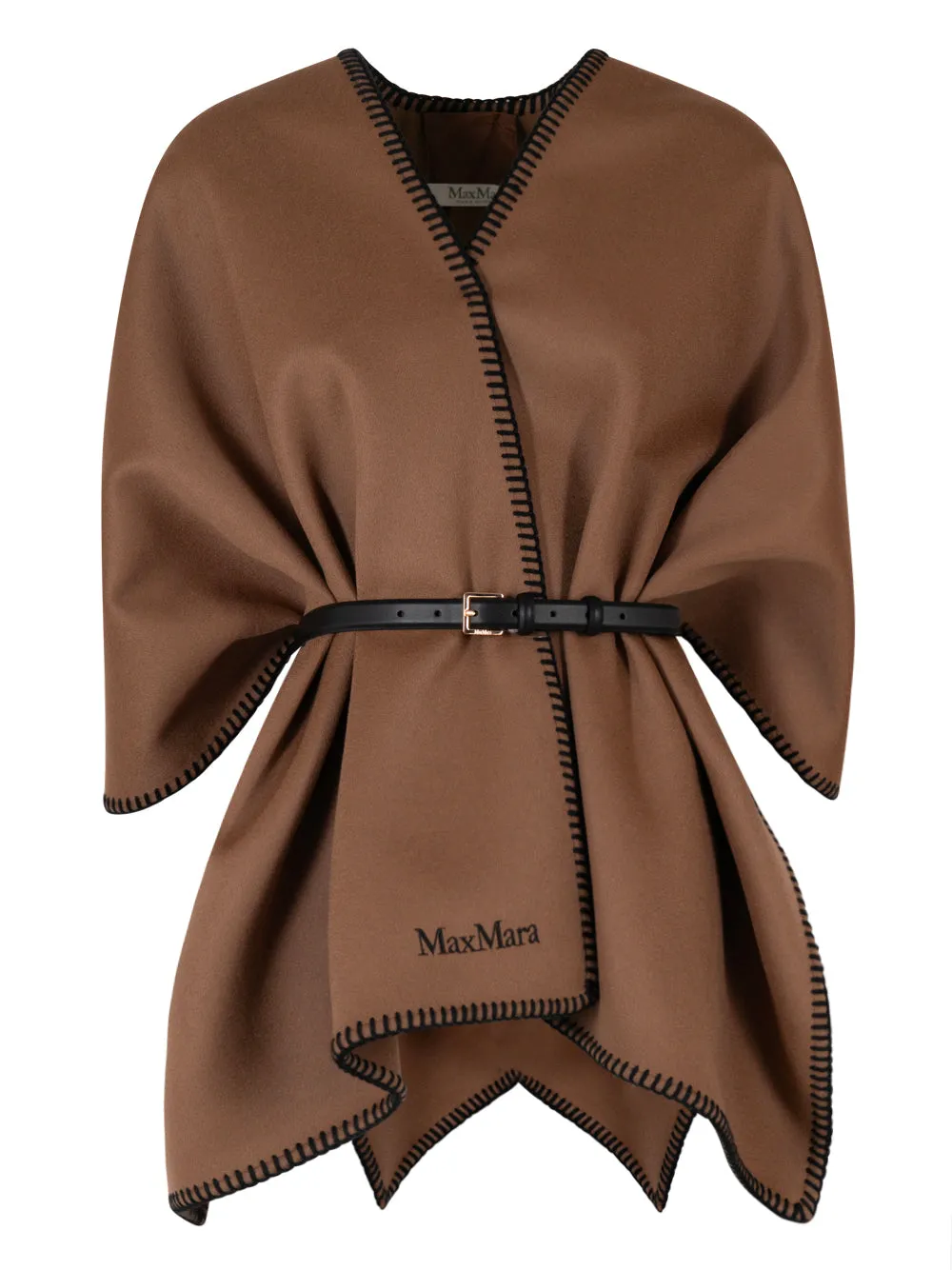 Wool And Cashmere Belted Cape sold by Wanan Luxury product image thumbnail 3
