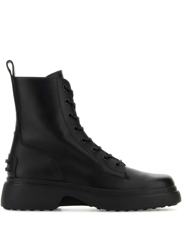 Platform Leather Combat Boots made by Tod's