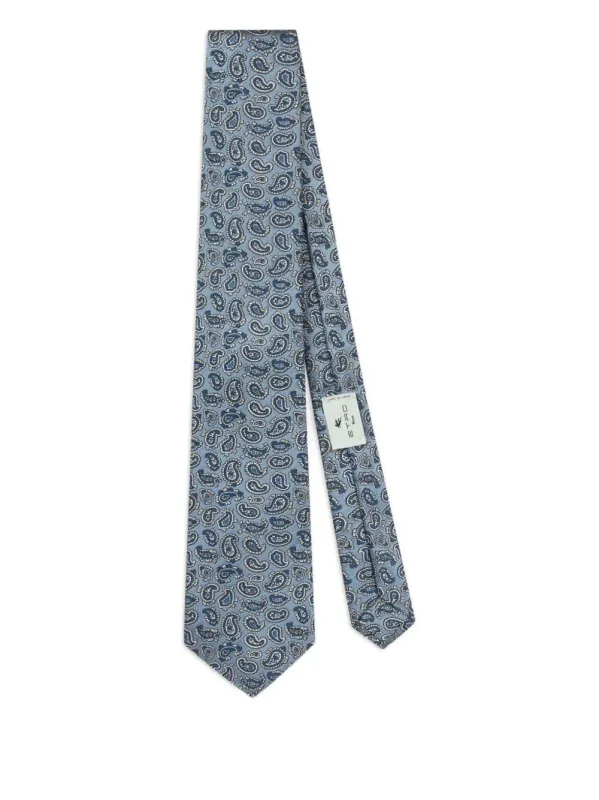 Silk Jacquard Tie With Micro Paisley Motif made by Etro