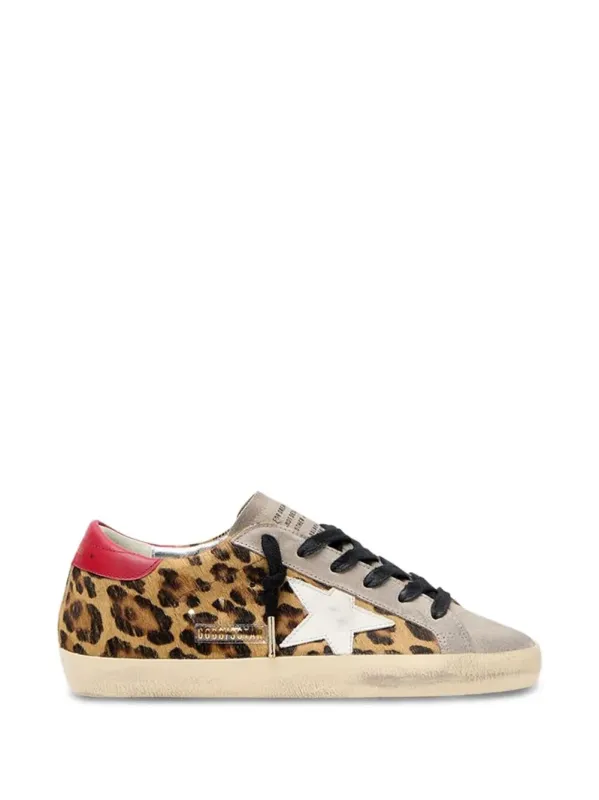 Super-Star Leopard Horsy Sneakers With Leather Star And Heel Tab made by Golden Goose