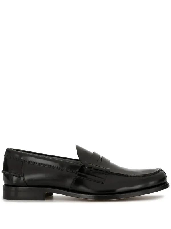 Semi-Shiny Leather Penny Loafers made by Tod's