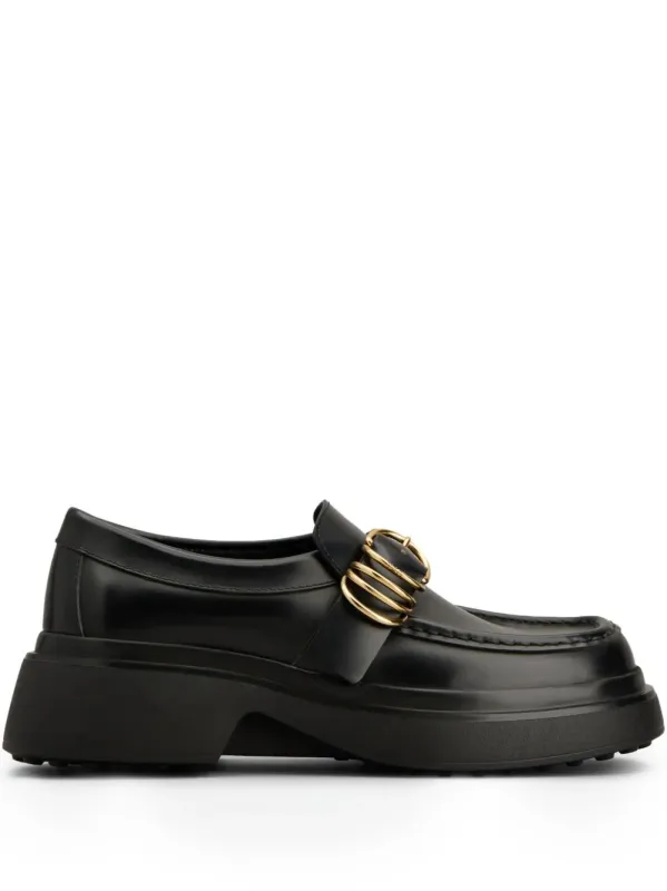 Leather Chunky Loafers With Metal Buckle And Rings made by Tod's