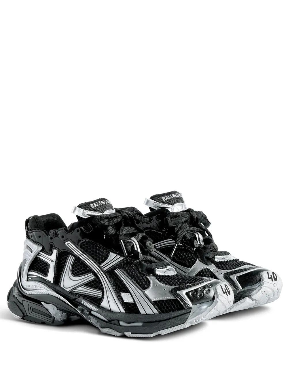 Runner Sneaker In Black/Silver sold by Wanan Luxury product image thumbnail 2