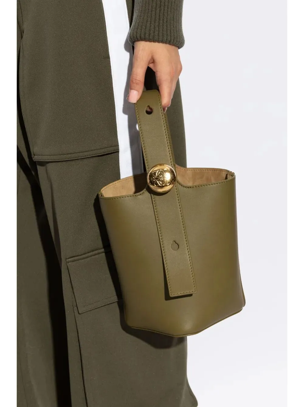 Smooth Leather Mini Pebble Bucket Bag sold by Wanan Luxury product image thumbnail 2
