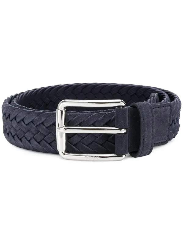 Woven Suede Belt With Branded Metal Buckle made by Tod's